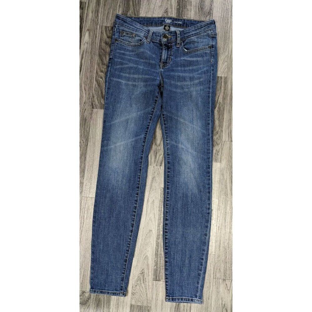 Gap‎ Womens Size 4 / 27 Skinny Whiskered Denim Blue Jeans Leggings